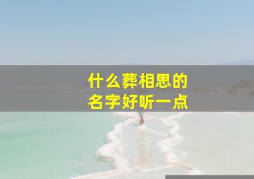 什么葬相思的名字好听一点,比较葬爱的名字