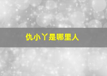 仇小丫是哪里人,非主流比较出名的人