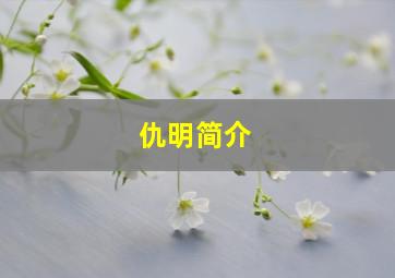 仇明简介,仇明的介绍