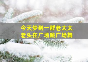 今天梦到一群老太太老头在广场跳广场舞,梦见很多老头老太太