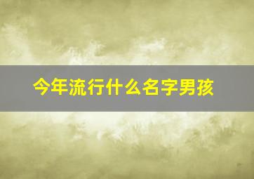 今年流行什么名字男孩,今年男孩子起什么名大气