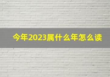 今年2023属什么年怎么读,今年2023属什么年