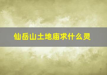 仙岳山土地庙求什么灵,仙岳山土地庙求什么灵位