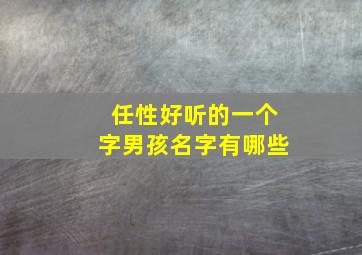 任性好听的一个字男孩名字有哪些,一个字形容任性