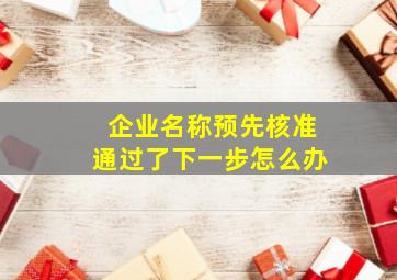 企业名称预先核准通过了下一步怎么办,企业名称预先核准程序