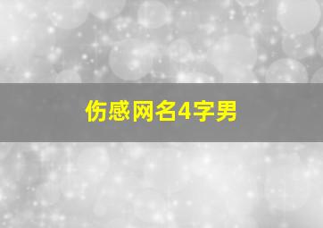 伤感网名4字男,伤感网名4字男