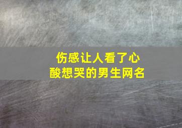 伤感让人看了心酸想哭的男生网名