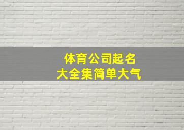 体育公司起名大全集简单大气,体育公司起名大全集简单大气