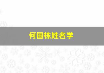 何国栋姓名学,何国栋教授