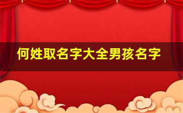 何姓取名字大全男孩名字