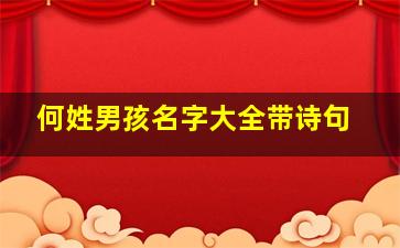 何姓男孩名字大全带诗句,何姓男孩名字高贵大气