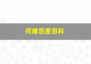 何建百度百科,何建民最新消息