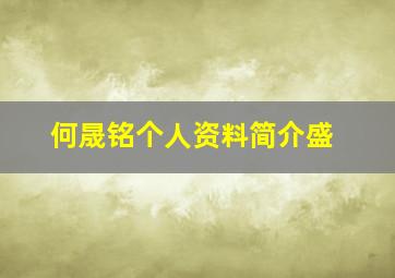 何晟铭个人资料简介盛,何晟铭的简介