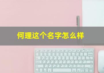 何理这个名字怎么样,何李取名字男孩