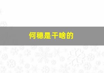 何穗是干啥的,奚梦瑶何猷君领证