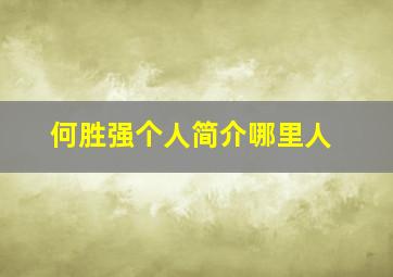 何胜强个人简介哪里人,何胜美个人简历