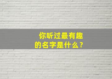 你听过最有趣的名字是什么？,你听过最有趣的名字是什么英语