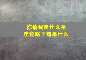 你猜我是什么星座套路下句是什么,你猜我是什么星座的人