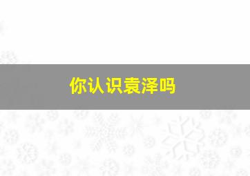 你认识袁泽吗,你认识袁泽吗英语