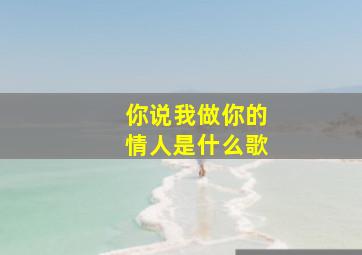 你说我做你的情人是什么歌,你说做你的情人会很幸福是什么歌