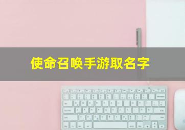 使命召唤手游取名字,使命召唤手游取名字怎么取