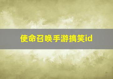 使命召唤手游搞笑id