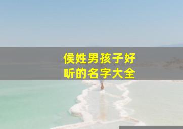 侯姓男孩子好听的名字大全