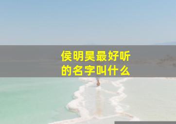 侯明昊最好听的名字叫什么,侯明昊的小名