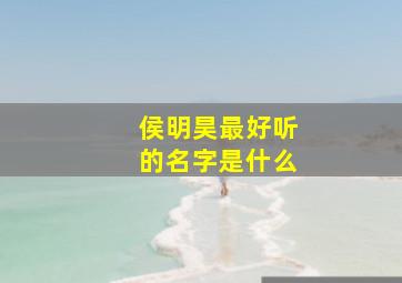 侯明昊最好听的名字是什么,侯明昊名字的含义是什么