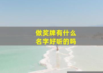 做奖牌有什么名字好听的吗,奖牌创意