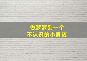 做梦梦到一个不认识的小男孩,做梦梦到一个不认识的小男孩子