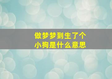 做梦梦到生了个小狗是什么意思,梦见自己生了个小狗是怎么了