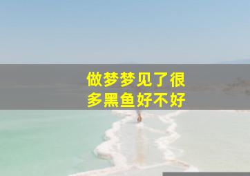 做梦梦见了很多黑鱼好不好