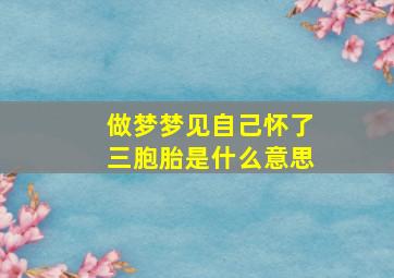 做梦梦见自己怀了三胞胎是什么意思,做梦梦见自己怀了三胞胎预示着什么