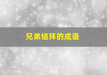 兄弟结拜的成语,兄弟结拜的词语