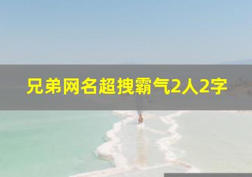 兄弟网名超拽霸气2人2字,兄弟网名2人超拽霸气两个字