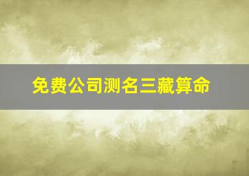 免费公司测名三藏算命,名字测试打分算命大全