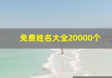 免费姓名大全20000个列表,免费姓名大全20000个