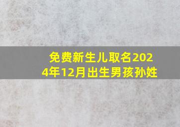 免费新生儿取名2024年12月出生男孩孙姓,2024年12月24日出生的宝宝取名