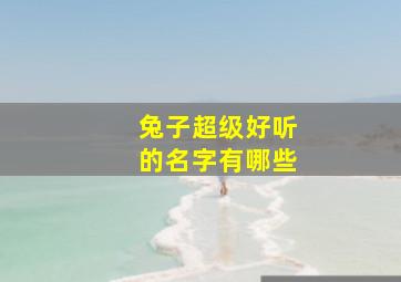 兔子超级好听的名字有哪些,兔子名字可爱呆萌