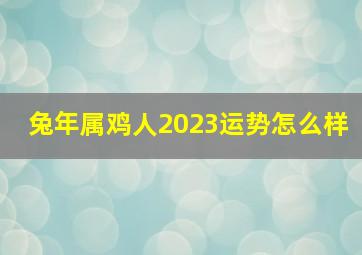 兔年属鸡人2023运势怎么样,2023年兔年最吉利的四大属相