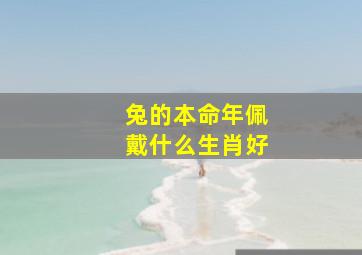 兔的本命年佩戴什么生肖好