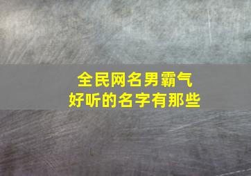 全民网名男霸气好听的名字有那些,全民网名男霸气好听的名字有那些呢