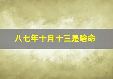 八七年十月十三是啥命,八七年阴历十月