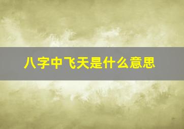 八字中飞天是什么意思,八字中飞天是什么意思啊