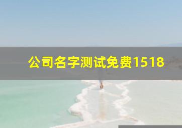 公司名字测试免费1518