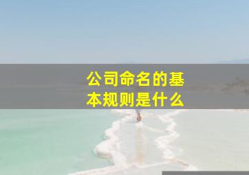 公司命名的基本规则是什么,公司注册取名字有什么规则