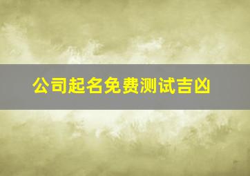 公司起名免费测试吉凶,公司测名吉凶