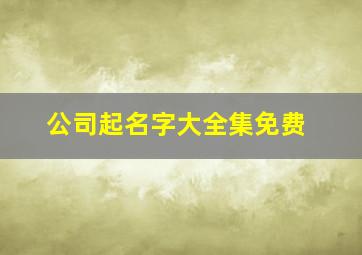 公司起名字大全集免费,公司取名大全公司取名怎么取免费