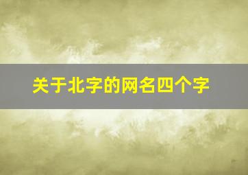 关于北字的网名四个字,带北字好听的网名四字